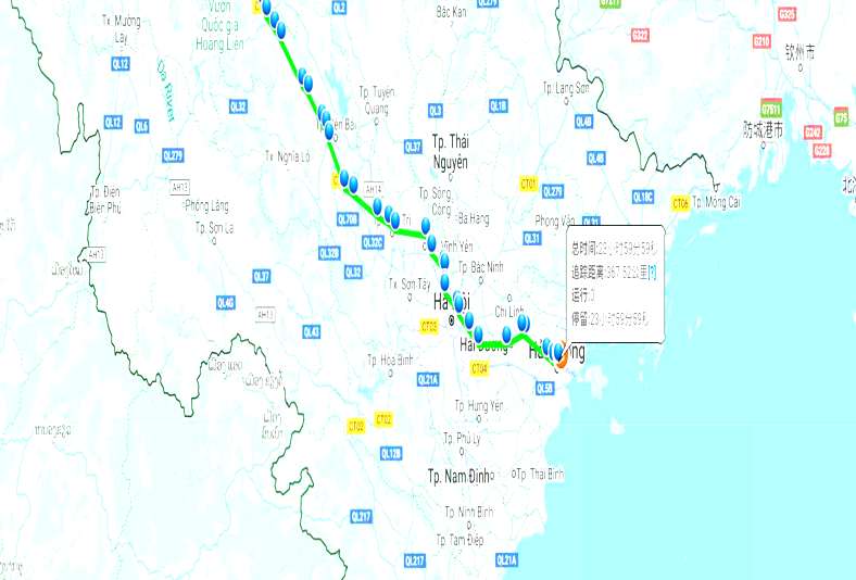 越南河内定位轨迹